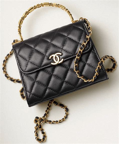 small black purse crossbody gold chain chanel|chanel clutch with chain black.